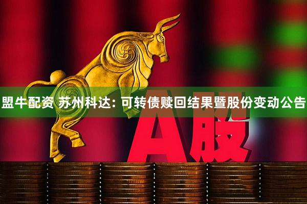盟牛配资 苏州科达: 可转债赎回结果暨股份变动公告